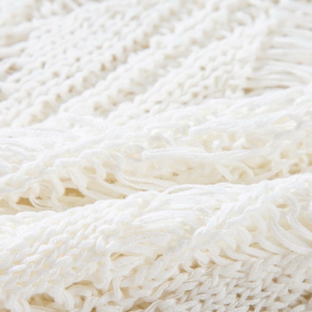 Cream Crochet Loose Fit Sweater - Picture 11 of 12
